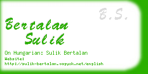 bertalan sulik business card